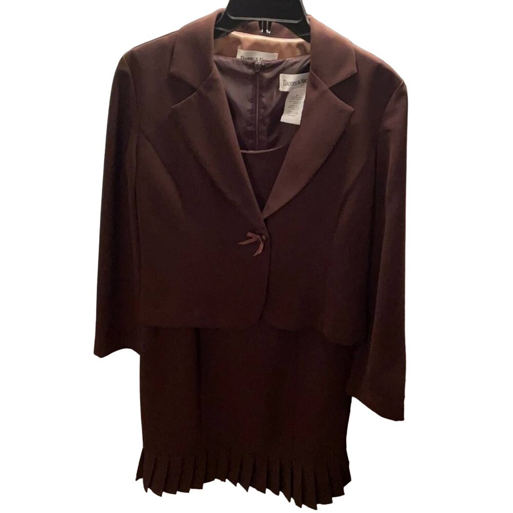 Vintage Danny & Nicole brown dress and jacket 8p